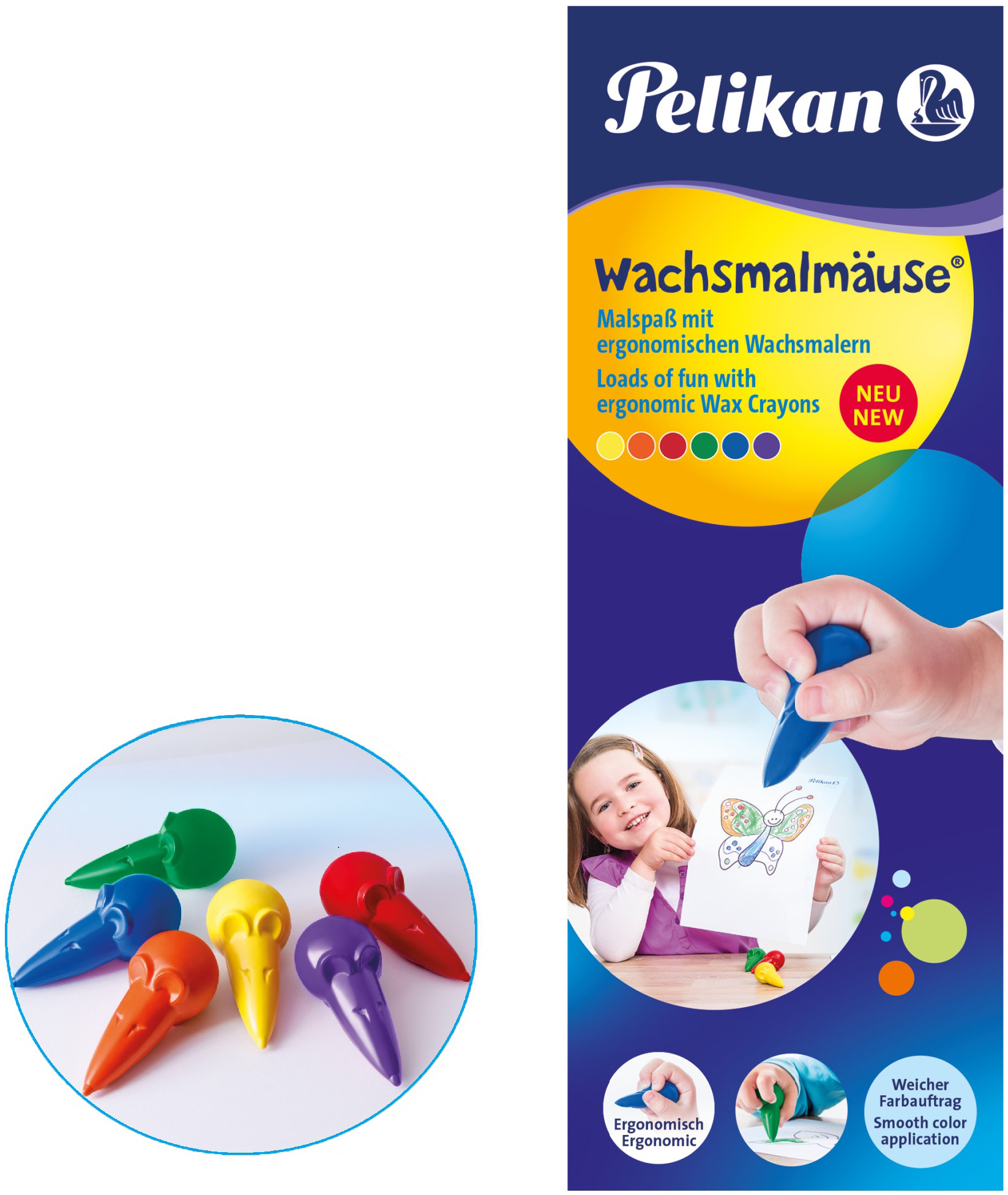 

Карандаши восковые фигурные Pelikan Mouse 6 цветов (804073)