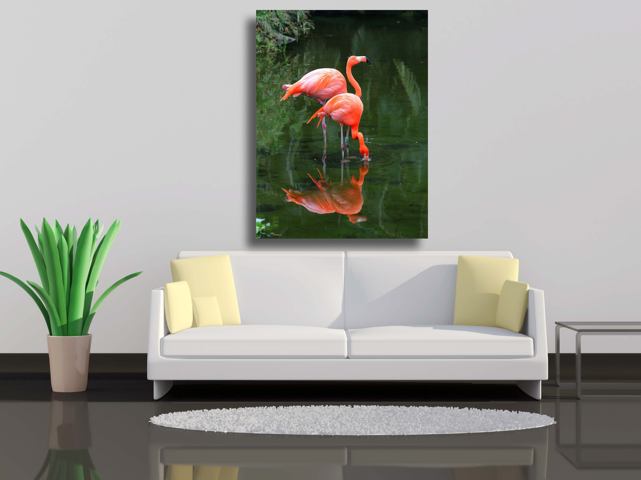 

Картина на холсте Фламинго на озере 60х80