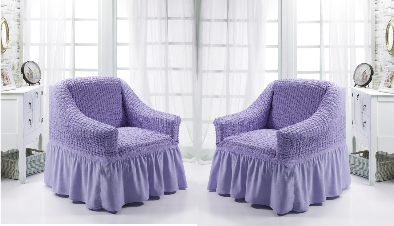 

Чехол на кресло с юбкой Сиреневый Home Collection Evibu Турция 50124