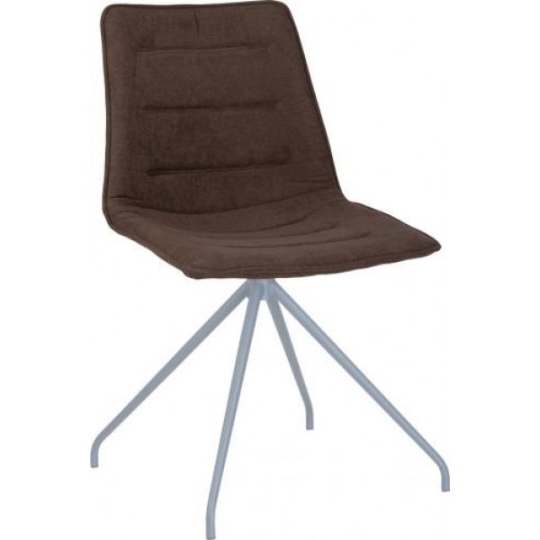 

Обеденный стул кухонный MERI SN alu каркас - металл цвет Алюминий, обивка - ткань SORO-28 цвет Коричневый Новый Стиль