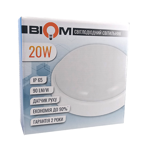 

Светильник светодиодный ЖКХ BIOM SMPL-R20-6 20Вт 6000К круг. sensor