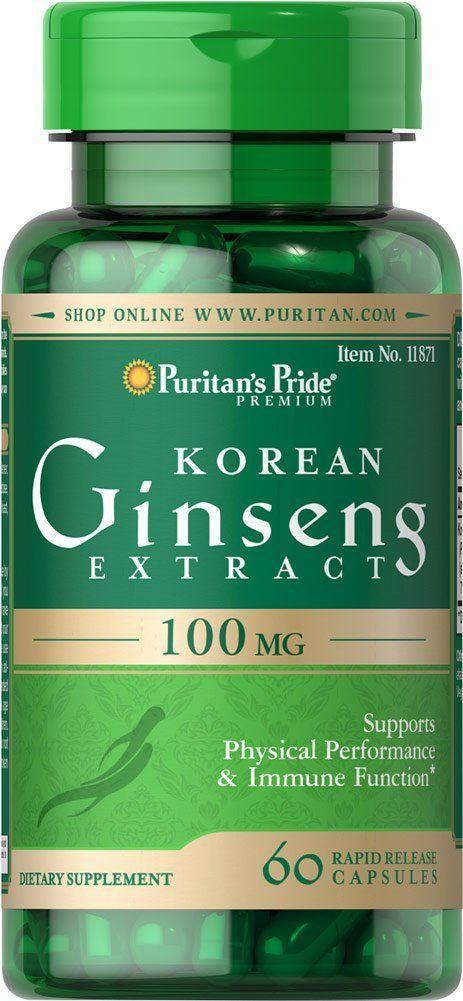 

Антидепрессант Puritan's Pride Korean Ginseng Standardized 100 мг 60 капсул (333738)