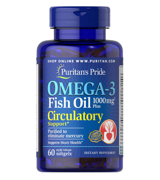 

Комплекс незаменимых жирных кислот Puritan's Pride Omega 3 Fish Oil 1000 mg Circulatory 60 капсул (333644)