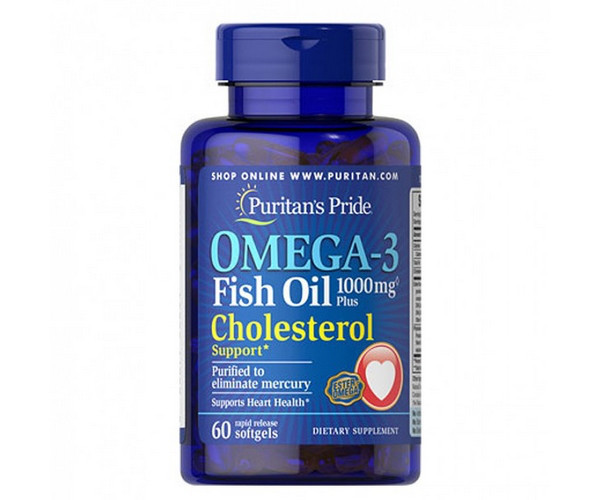 

Комплекс незаменимых жирных кислот Puritan's Pride Omega 3 Fish Oil Plus Cholesterol Support 60 капсул (333643)