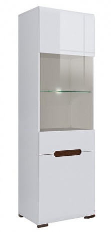 

Сервант BRW Ацтека REG1W1D/21/6 60х210х41 белый/белый глянец
