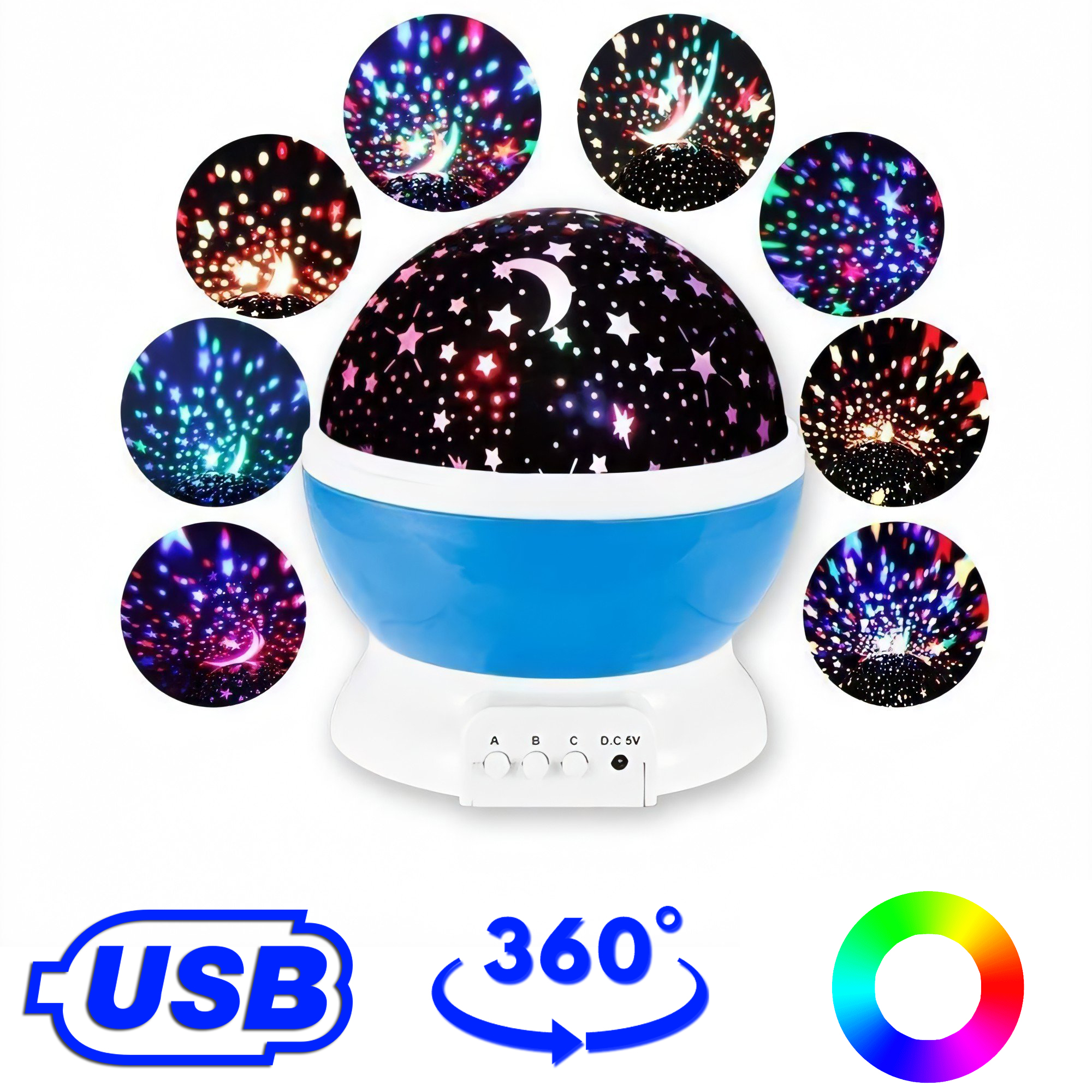 

Проектор звездное небо Dream Star Guide USB вращающийся ночник шар Blue (L0814)