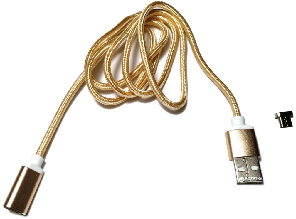 

Магнитный кабель синхронизации Value USB - microUSB 2.1 А 1 м Gold