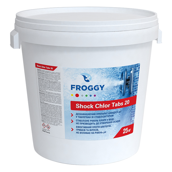 

Препарат для дезинфекции воды Froggy Shock Chlor Tabs 20 25кг