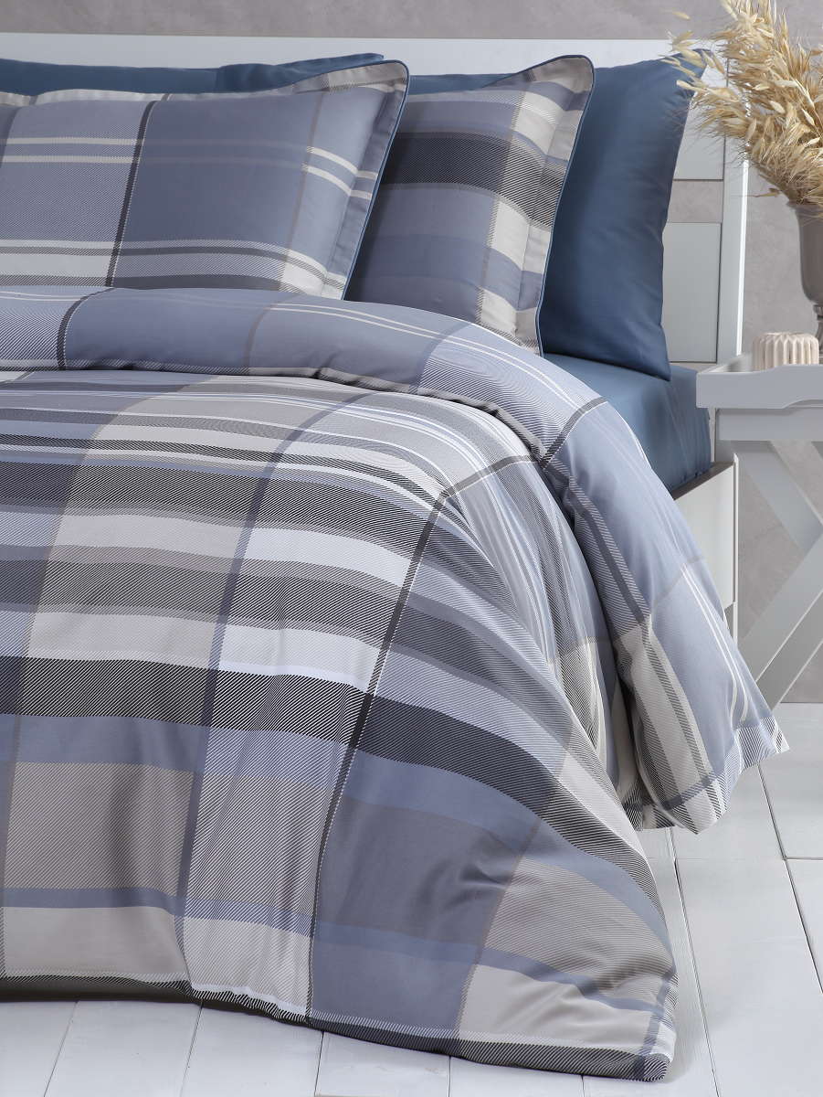

Комплект постельного белья Pavia Сатин Pepita 200х220 Grey