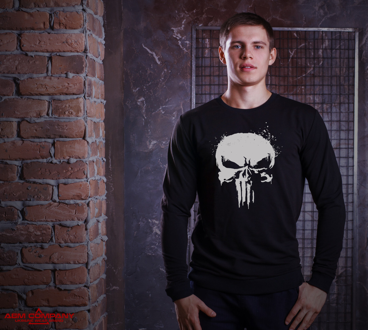 

Свитшот мужской A&M с принтом PUNISHER 48 Черный
