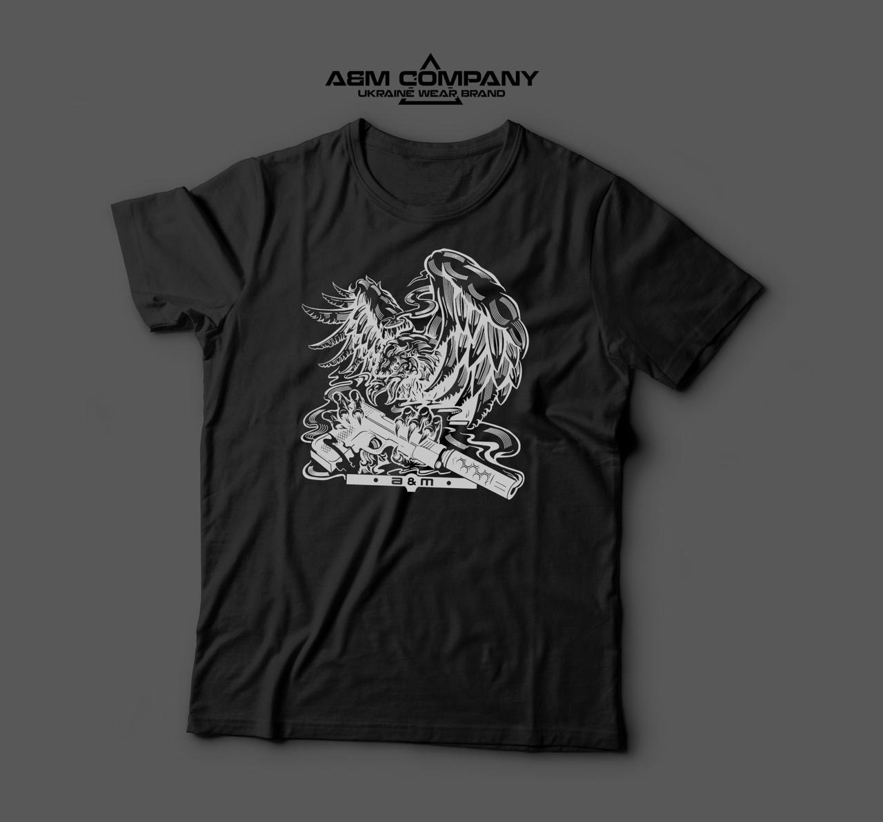 

Футболка мужская A&M с принтом EAGLE  Черная, Футболка мужская A&M с принтом EAGLE 54 Черная
