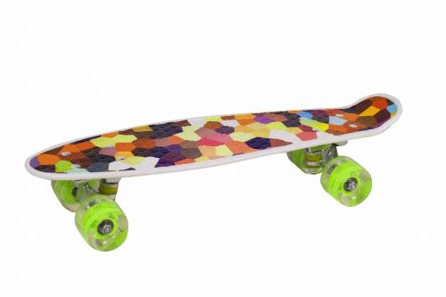 

Пенниборд (Penny Board) со светящимися колёсами "Мозаика" S29661