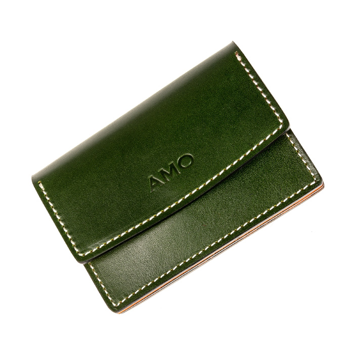 

Визитница AMO ACCESSORI AMOy30036green из натуральной кожи Изумрудного цвета