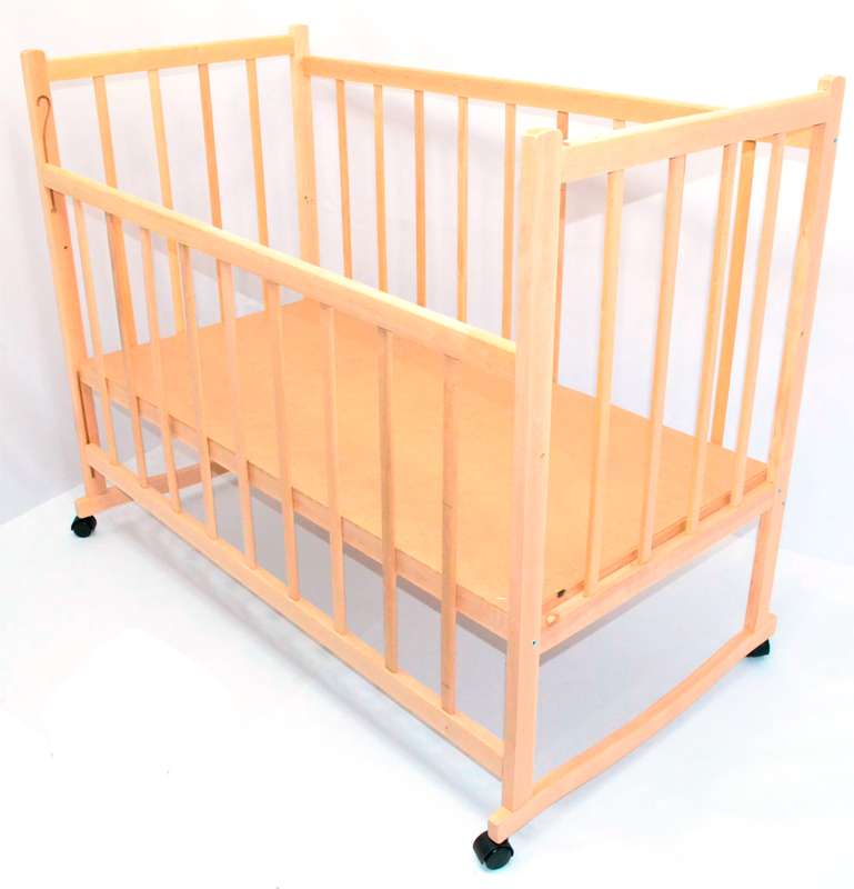 

Кроватка-качалка деревянная с откидным бортиком Penny 125x64x97 см Бежевый 000050492