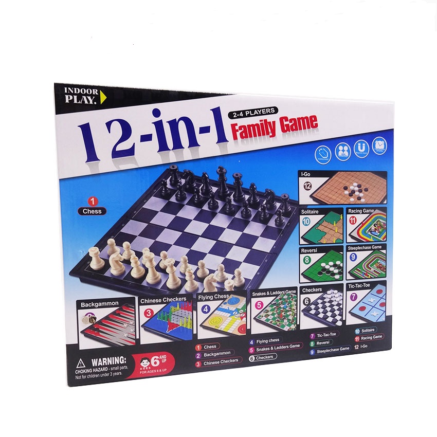 

Набор настольных игр (12 в 1) Indoor Play 3+ Разноцветный 000050114