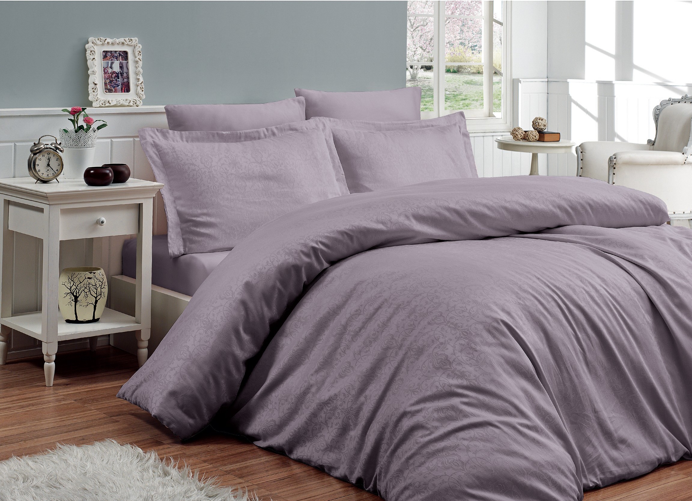 

Комплект постельного белья First Choice Сатин Жаккард 200х220 "Athena Leylak"