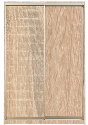 

Шкаф-купе Алекса 220х45x120 Дуб сонома фасады ДСП профиль Серебро