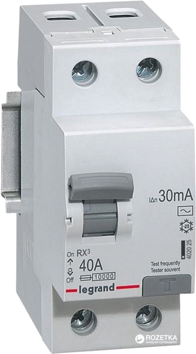 

Диференціальний автомат Legrand RX3 1П+Н С 25А 30mA