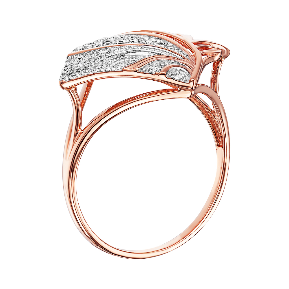 

Золотое кольцо в комбинированном цвете с фианитами 000138391 16.5 размера