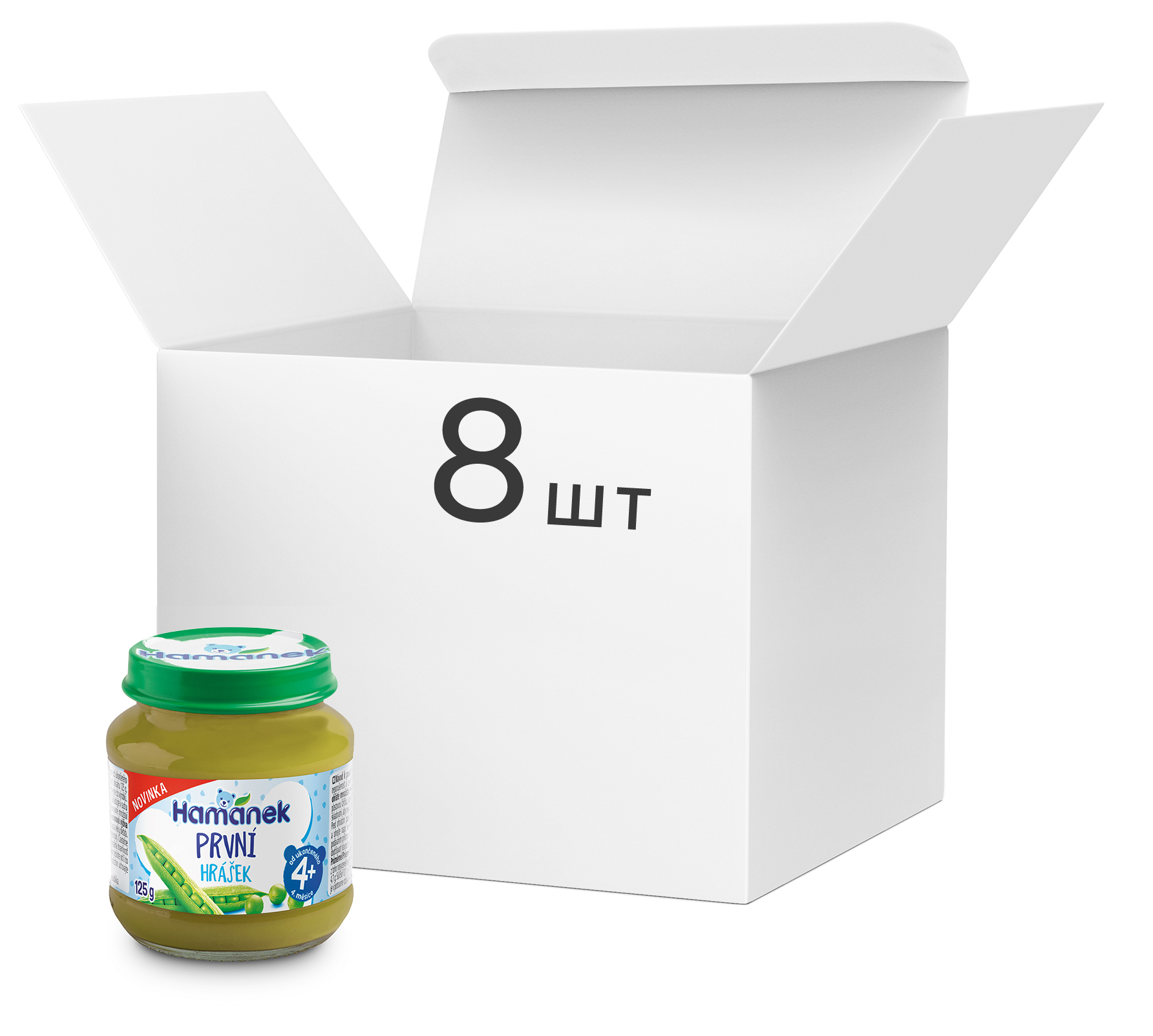 

Упаковка пюре Hamanek из зеленого горошка 125 г х 8 шт (8595139797393)