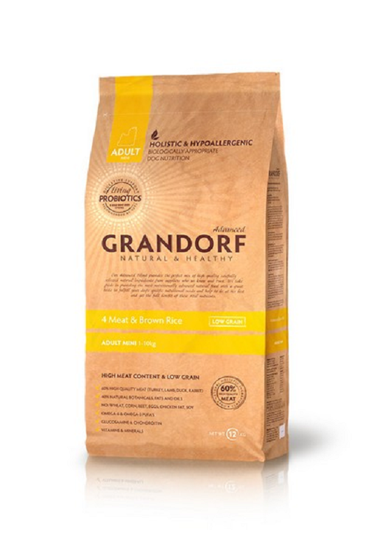 

Сухой корм для собак Grandorf Living Probiotics 4 Meat & Brown Rice Mini 3 кг (7024)