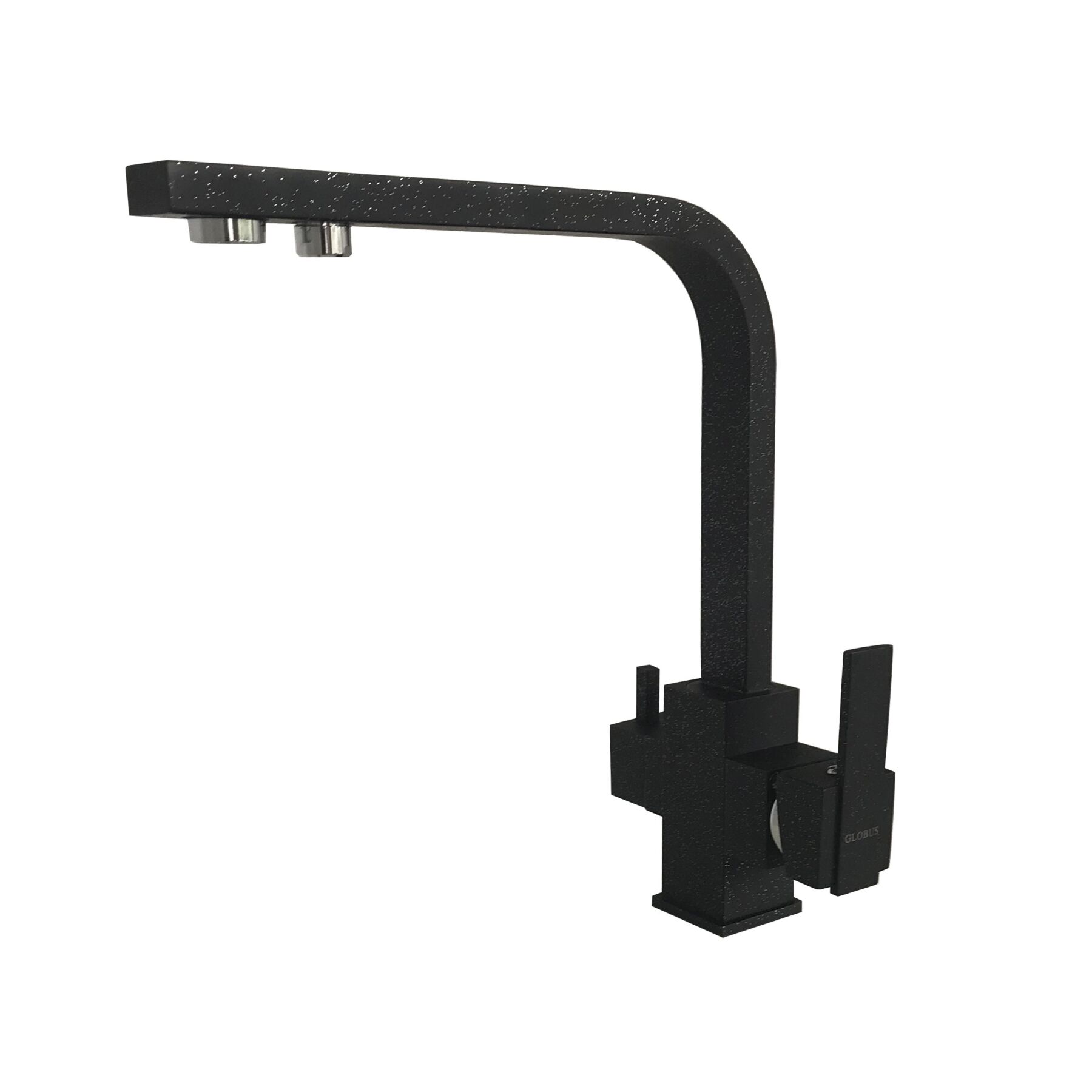 

Смеситель кухонный Globus Lux Lazer GLLR-0111 ONIX Черный комбинированный под ОСМОС на гайке