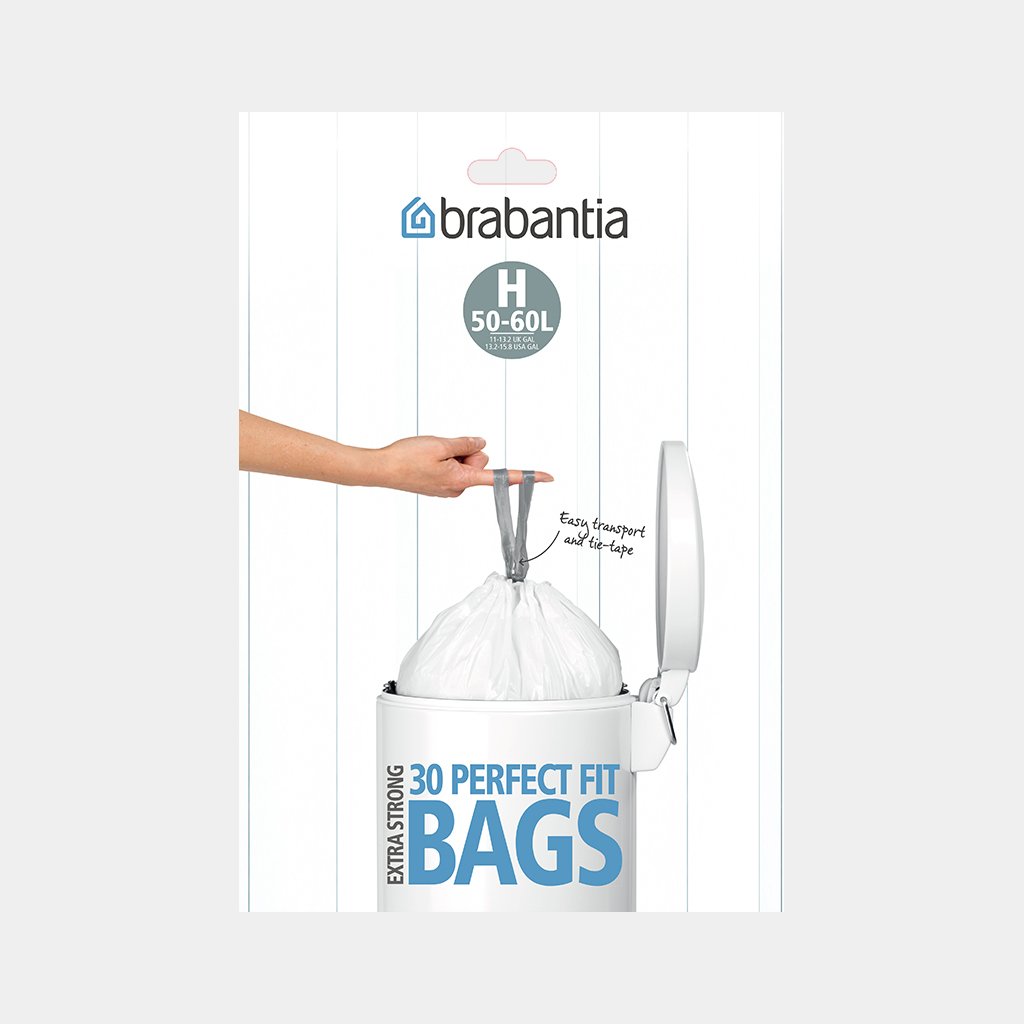 

Пакеты для мусора, 40/50л, H, 30 шт белые, 40/50л, 30 шт. Brabantia 375705
