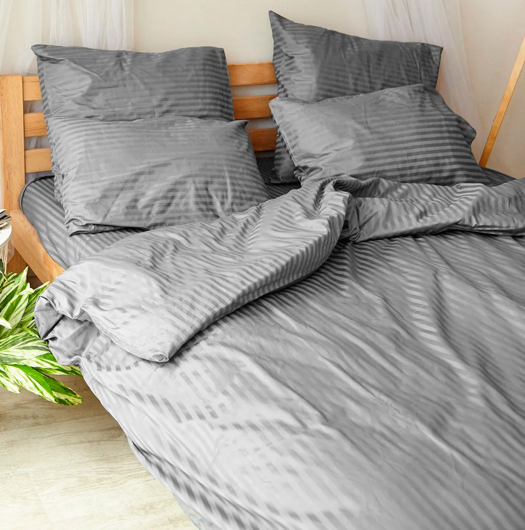 

Комплект постельного белья Dobryi Son Home Line Муссон Страйп семейный (H04S)