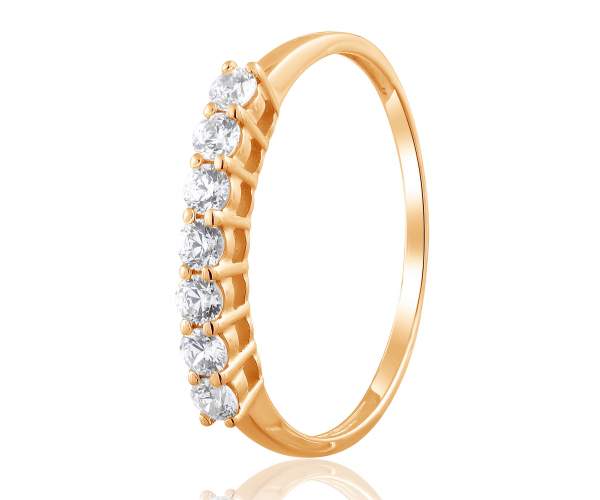 

Кольцо-дорожка золотое с камнями SWAROVSKI Zirconia, КД4196SW, 17.5 размер