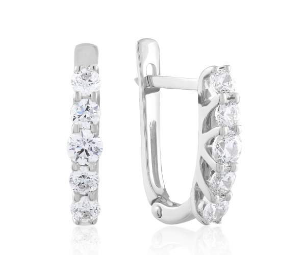 

Серьги из белого золота с камнями SWAROVSKI Zirconia "Ангелина", С4195/1SW