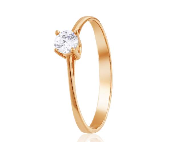 

Золотое кольцо с фианитом Swarovski "Ночное небо", КД4172SW, 15.5 размер