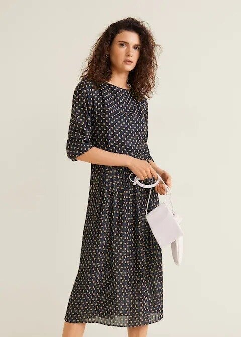 

Платье Mango 43025752 S Темно-синее