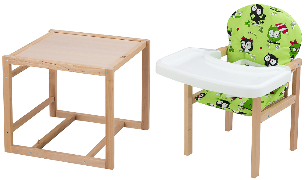 

Стульчик- трансформер Babyroom Пони-230 eko без лака пластиковая столешница зеленый (совы) (133093)