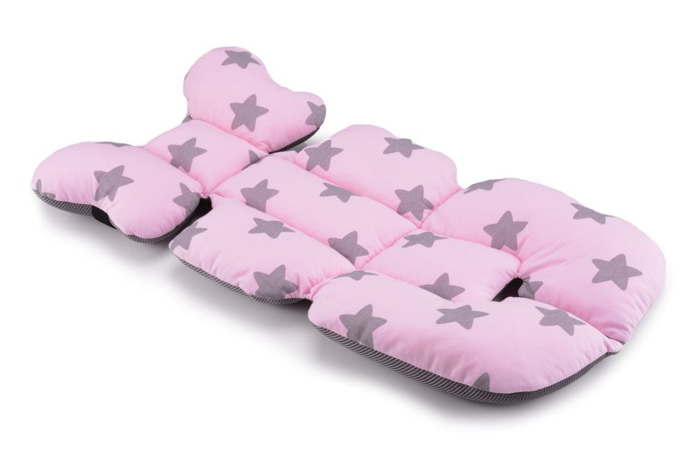 

Матрас в коляску и автокресло Cottonmoose Air 828/27/99 pink star cotton jersey siatka szara (розовый (звезды), серая сетка) (98308)