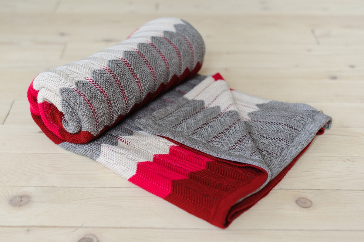 

Плед Kaanni зигзаг ягода малина 150х200 Фиолетовый