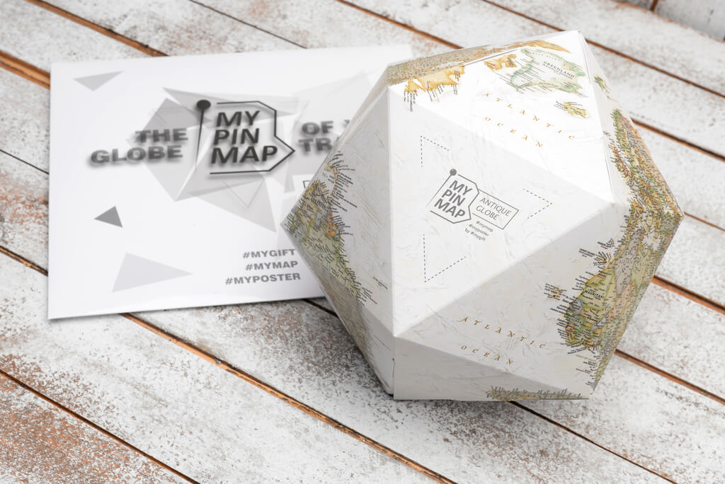

Объемный 3D Pin Глобус My Pin Antique Map Globe