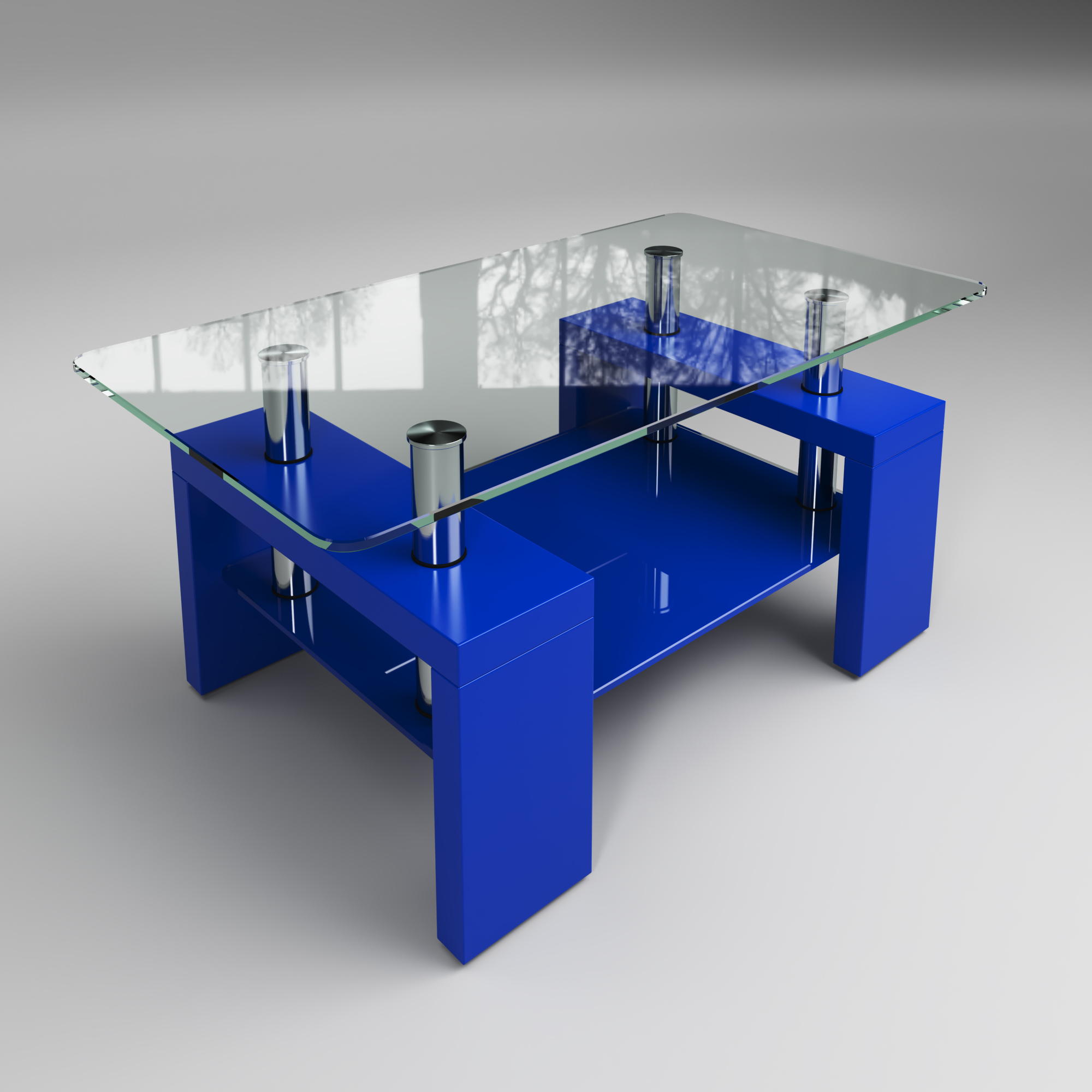 

Стеклянный журнальный стол Sentenzo ПРЕСТИЖ 1000x550x500 Синий/синий