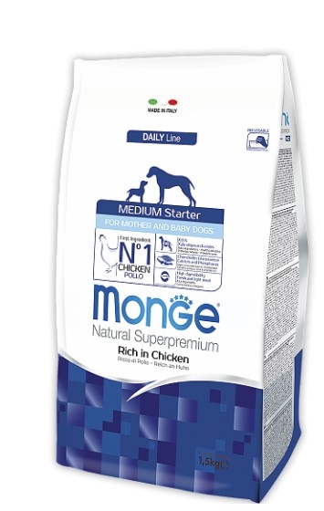 

Корм для щенков средних пород Monge Medium Starter 1.5 кг