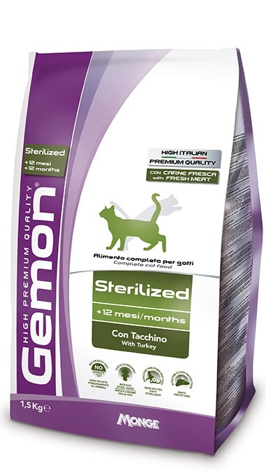 

Сухой корм для взрослых кошек Gemon Sterilized с индейкой 1,5 кг