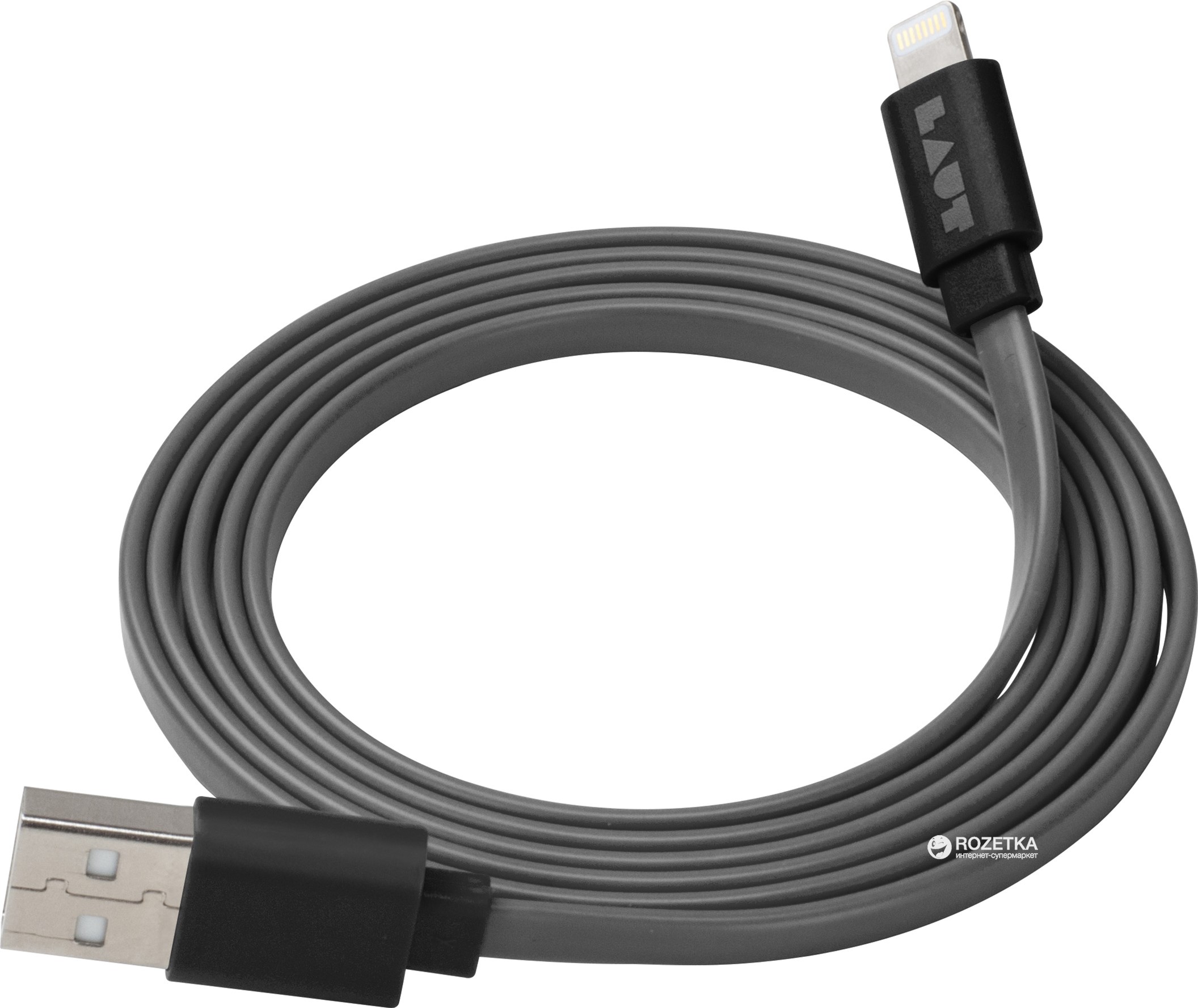 

Кабель Laut Link плоский синхро-зарядный с Lightning-USB разъемами 1.2 м черный (LAUT_LK_LTN1.2BK)