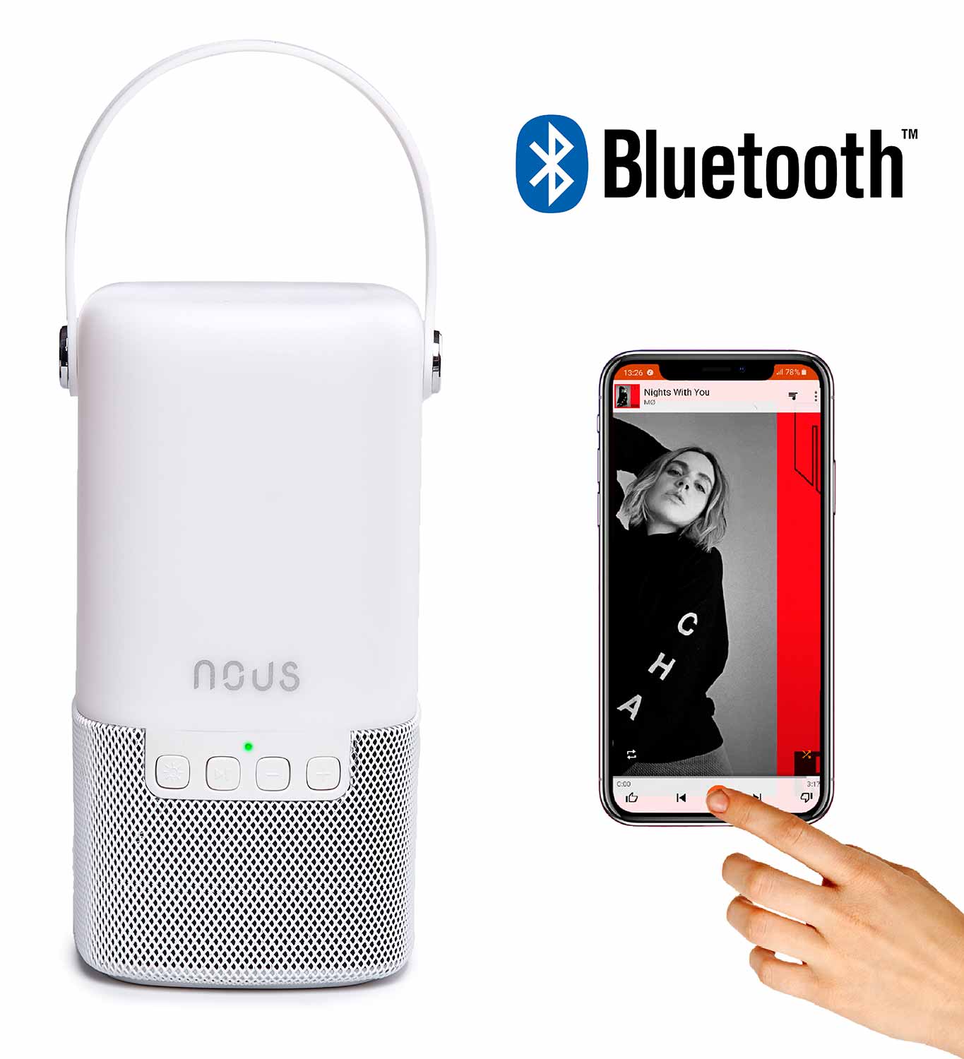 

Портативний Smart світильник із Bluetooth колонкою NOUS H2 White