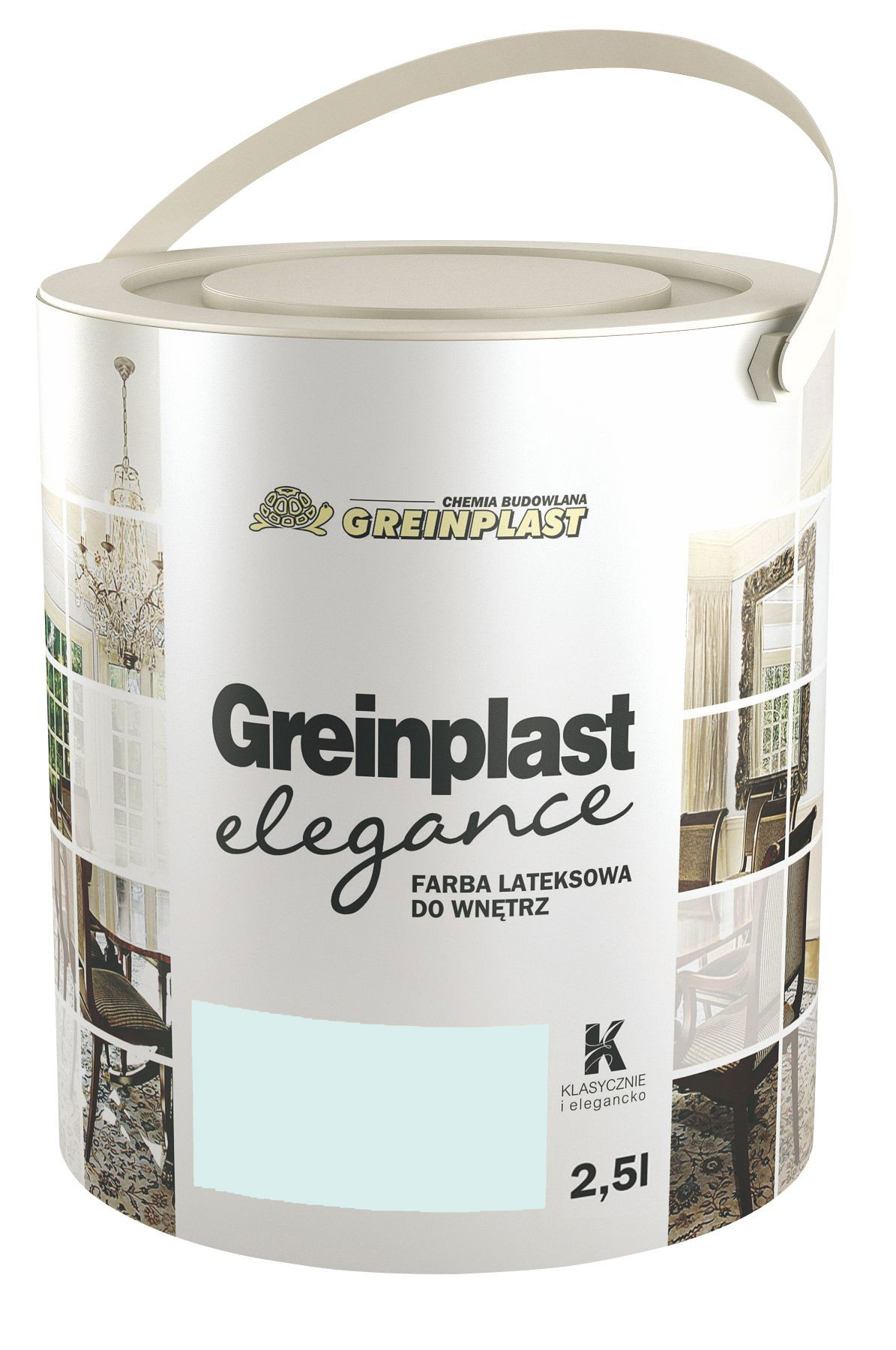 

Латексная краска Greinplast Elegance FWK43 прозрачный аквамарин 2.5 л