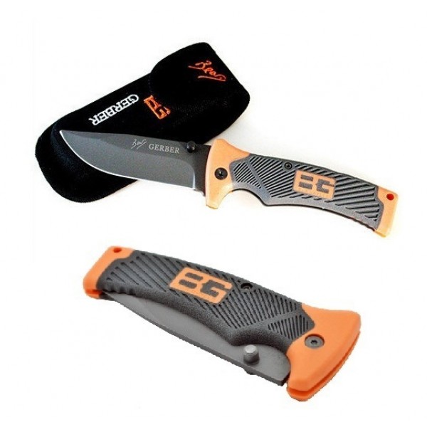 

Туристический нож для выживания Gerber Bear Grylls Scout Folding с чехлом, походный складной нож длина 21см