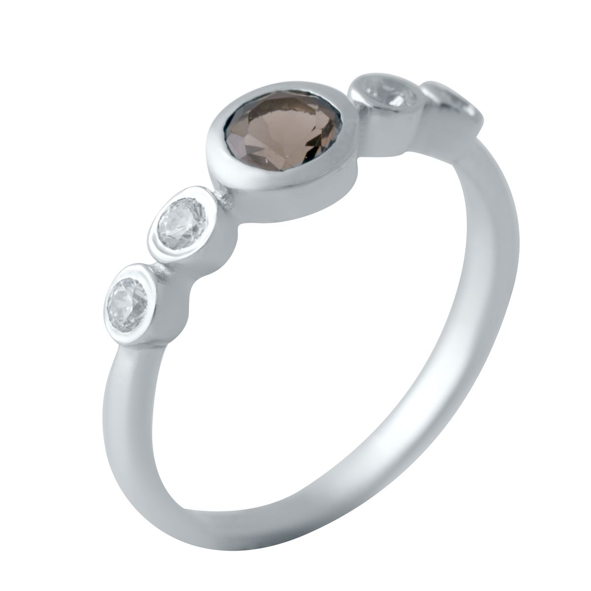

Серебряное кольцо SilverLine с натуральным раухтопазом (димчатим кварцем) 17.5 размер