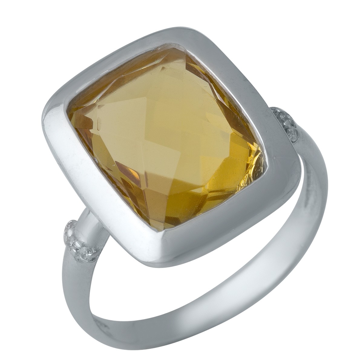 

Серебряное кольцо SilverLine с цитрином nano 18 размер