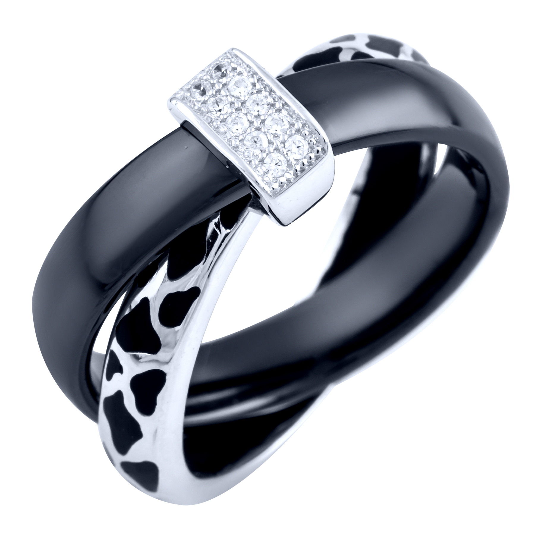

Серебряное кольцо SilverLine с керамикой, емаллю 16 размер