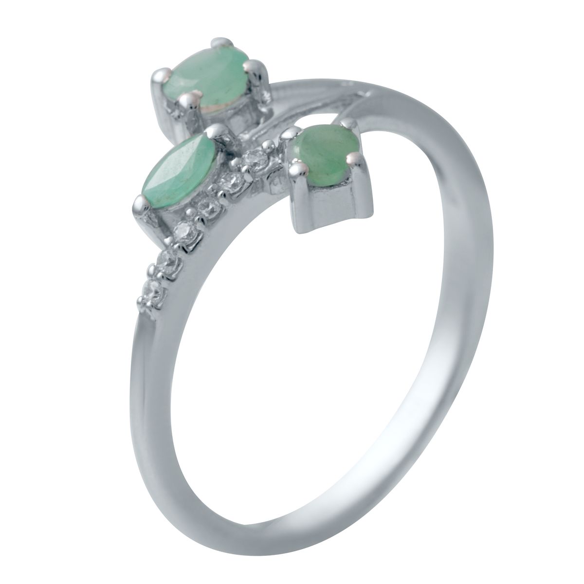 

Серебряное кольцо SilverLine с натуральным изумрудом 18 размер