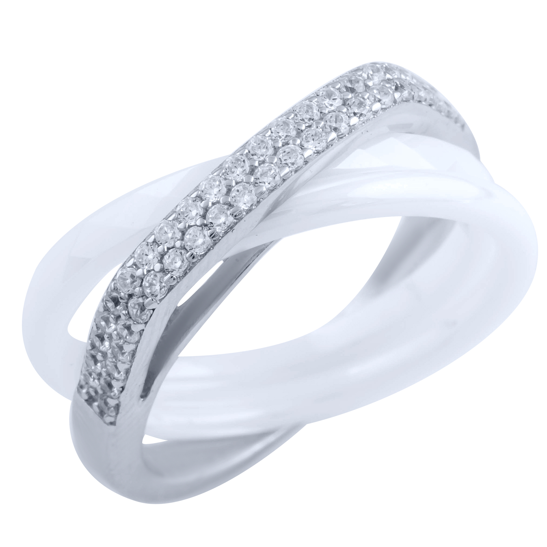 

Серебряное кольцо SilverLine с керамикой 18 размер