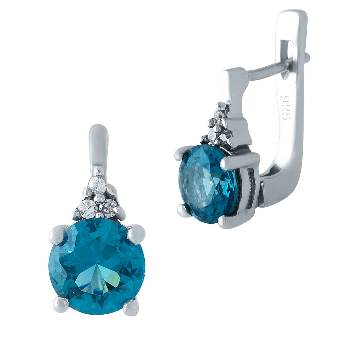 

Серебряные серьги SilverLine с топазом Лондон Блю