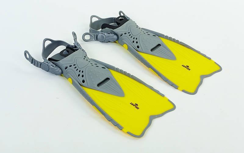 Ласты детские с открытой пяткой Zelart 27-31 Черный-желтый ZP-450 ...